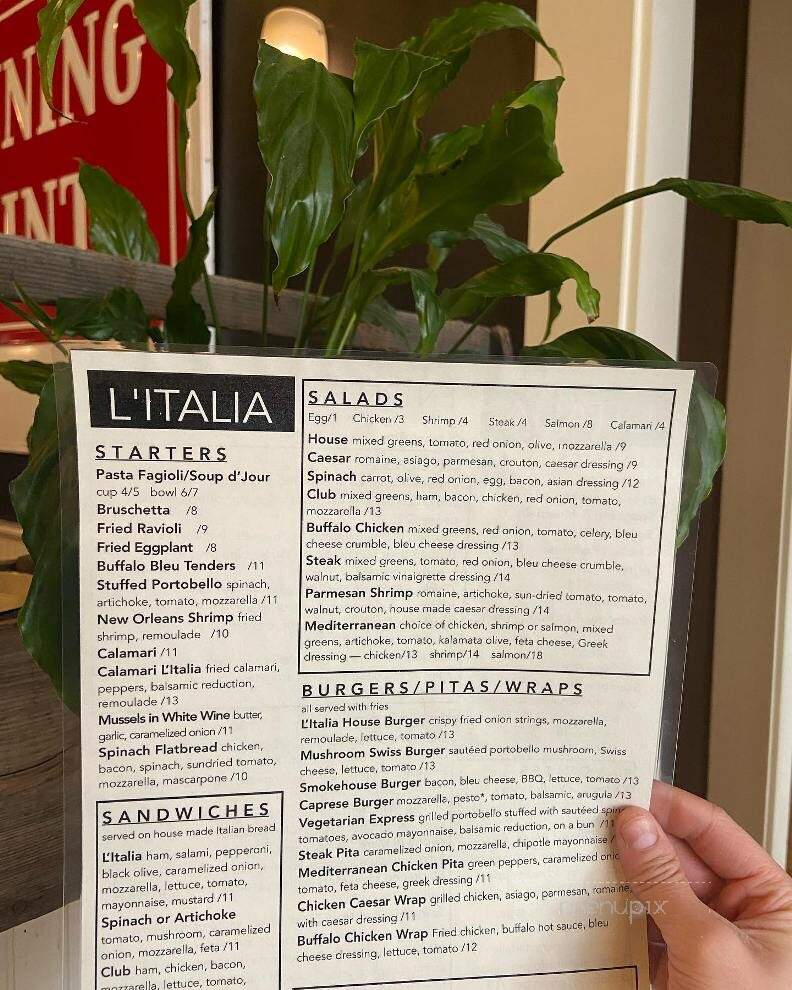 L'Italia Restaurant - Wellsville, NY menu_pic