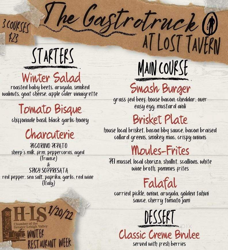 Lost Tavern Brewing - Hellertown, PA menu_pic