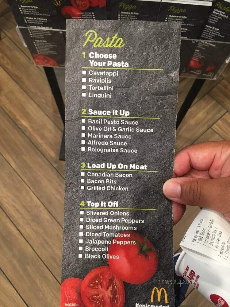 Bistro Gourmet at McDonald's - Orlando, FL menu_pic