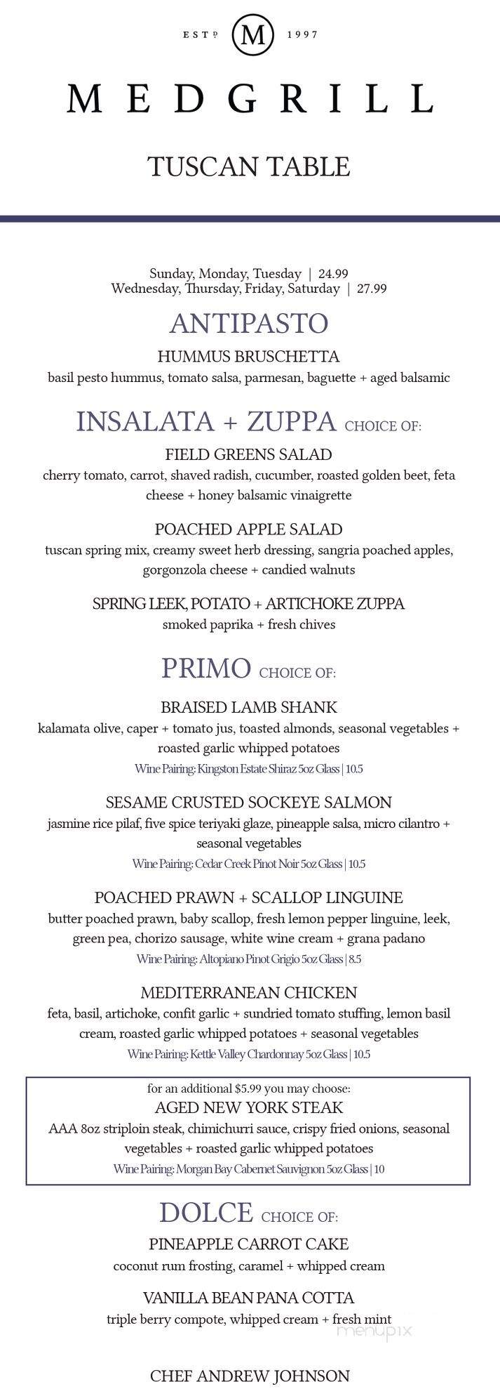 Med Grill Royal Oak - Victoria, BC menu_pic