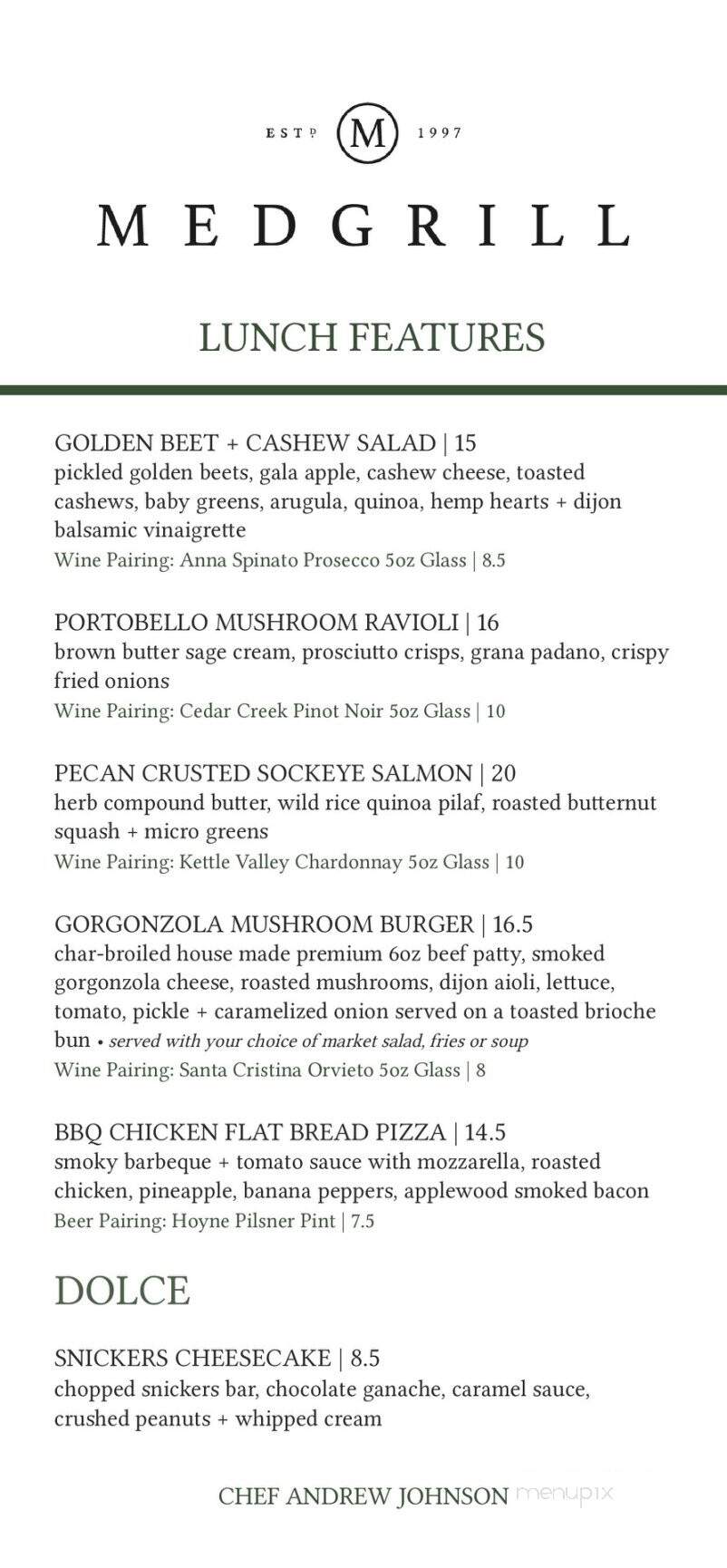 Med Grill Royal Oak - Victoria, BC menu_pic