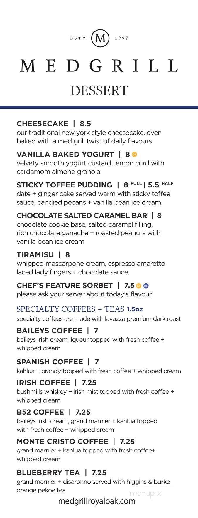 Med Grill Royal Oak - Victoria, BC menu_pic