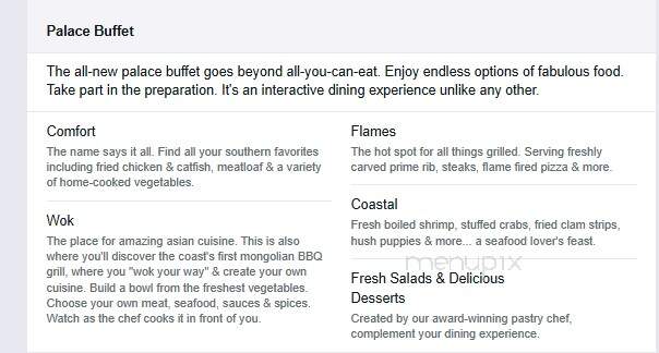 Palace Buffet - Biloxi, MS menu_pic