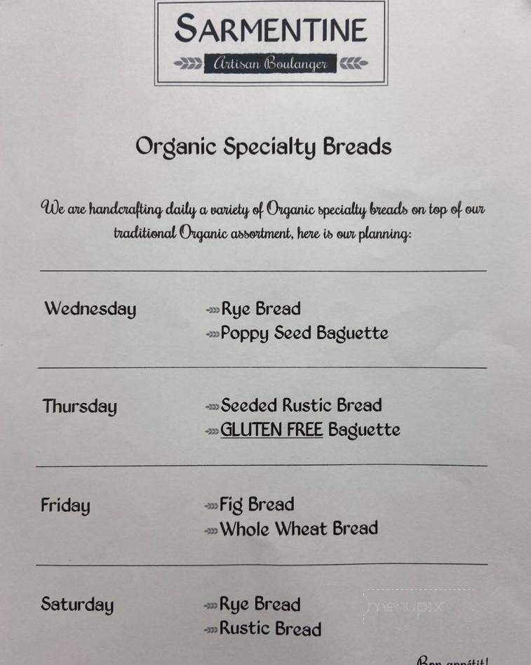 Sarmentine - Santa Rosa, CA menu_pic