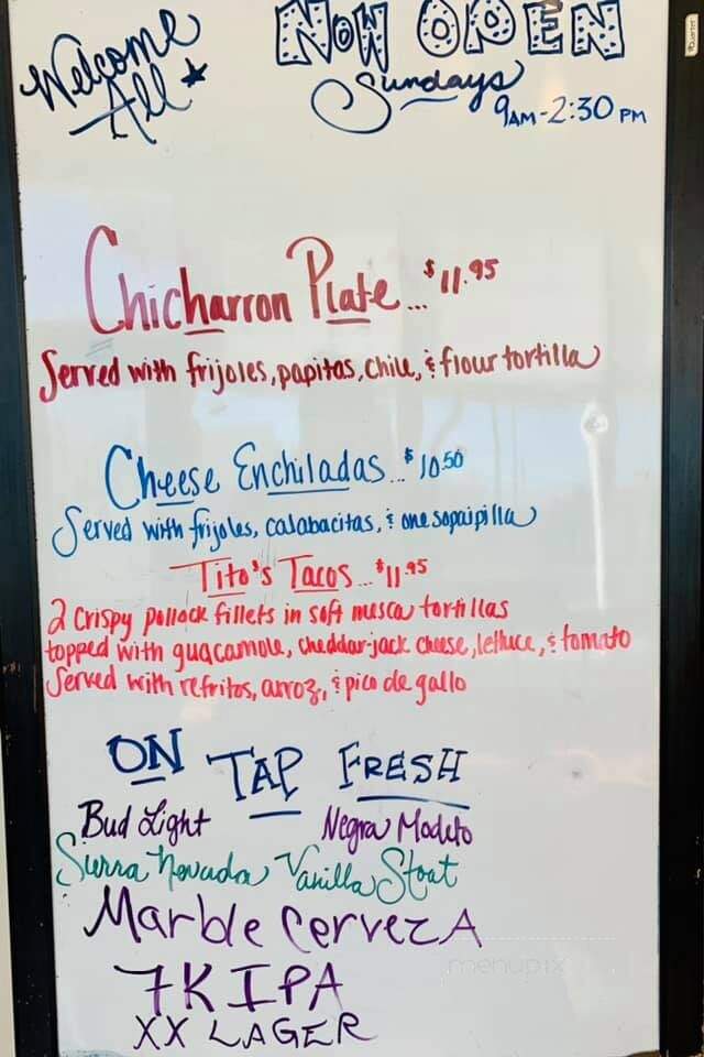 Teofilos Restaurante - Los Lunas, NM menu_pic