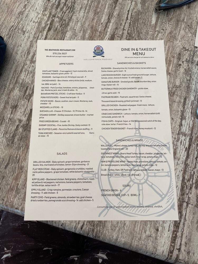 Boat House Restaurant - Hawley, PA menu_pic