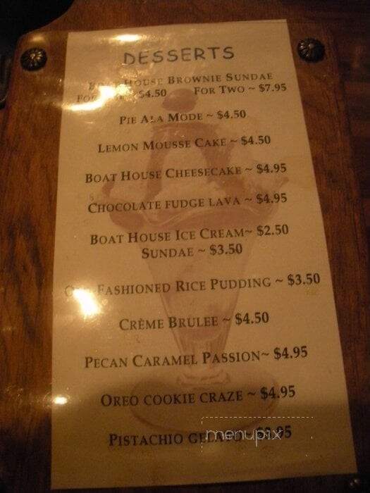 Boat House Restaurant - Hawley, PA menu_pic