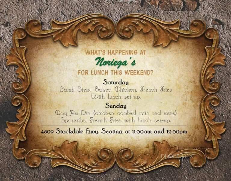 Noriega's - Bakersfield, CA menu_pic