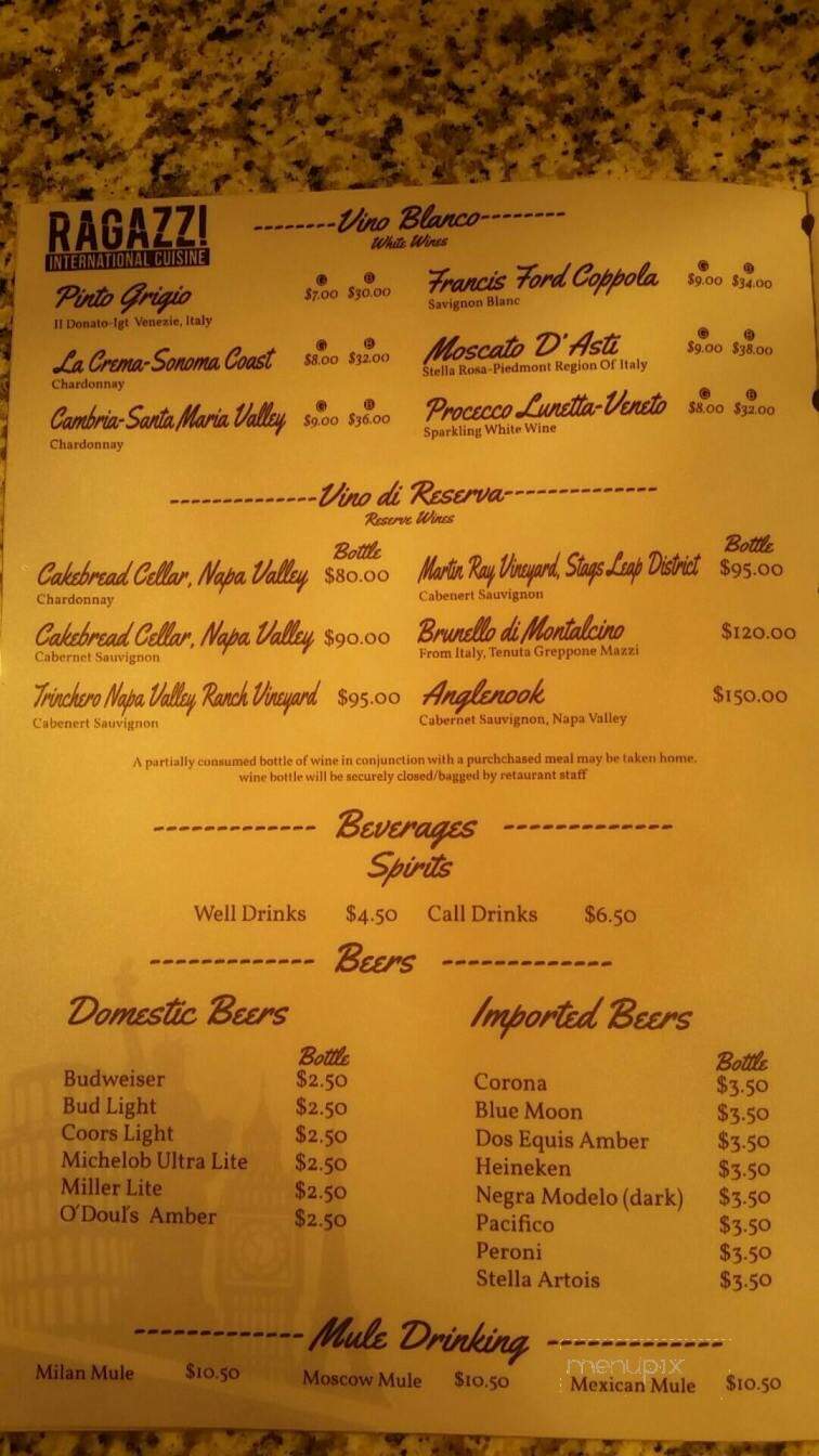 Ragazzi's - Nogales, AZ menu_pic
