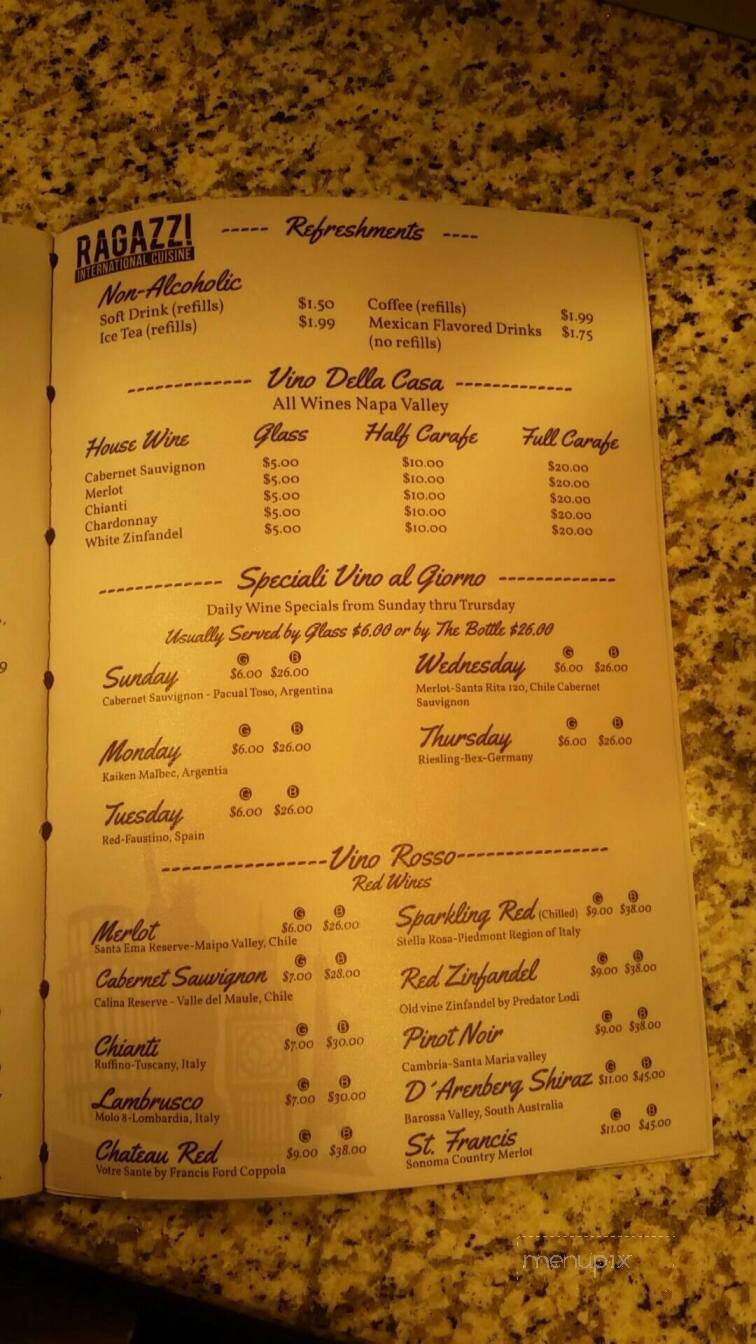 Ragazzi's - Nogales, AZ menu_pic
