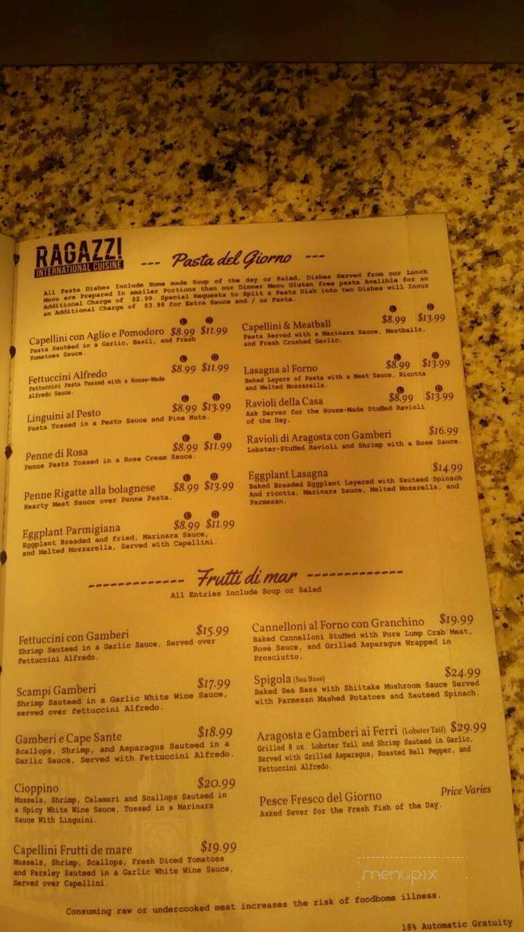 Ragazzi's - Nogales, AZ menu_pic