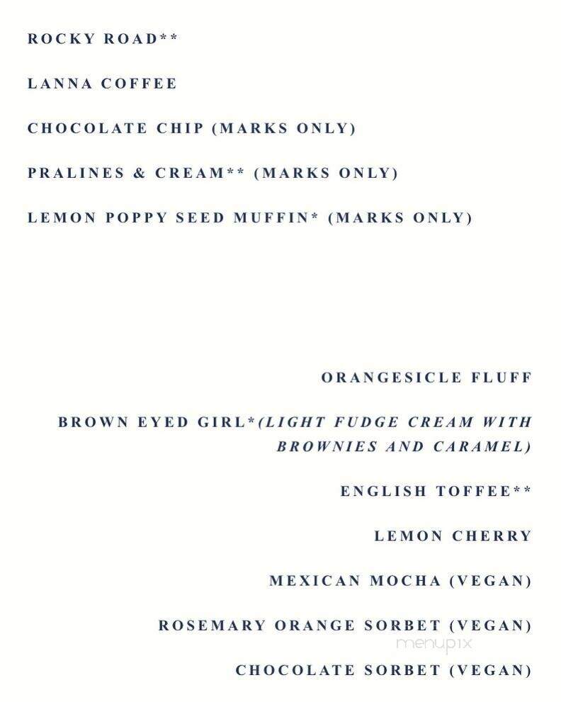 Ampersand Ice Cream - Fresno, CA menu_pic