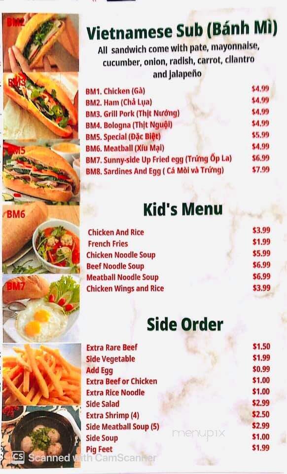 Ben Thanh - Fayetteville, NC menu_pic