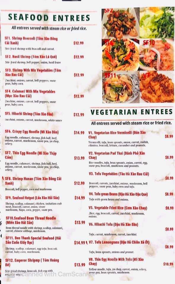 Ben Thanh - Fayetteville, NC menu_pic