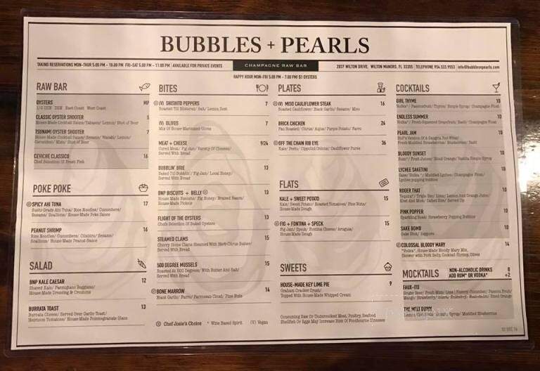 Bubbles & Pearls - Wilton Manors, FL menu_pic