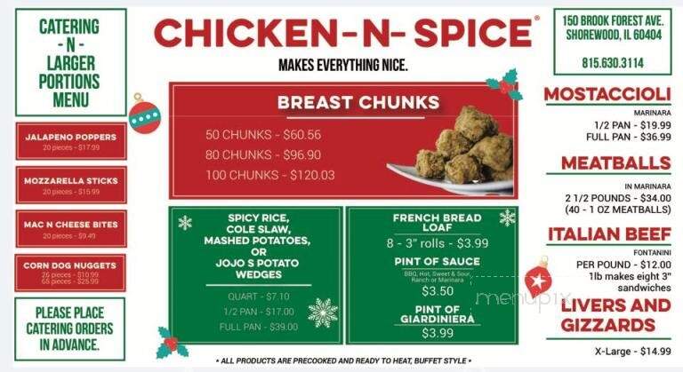 Chicken-N-Spice - Shorewood, IL menu_pic