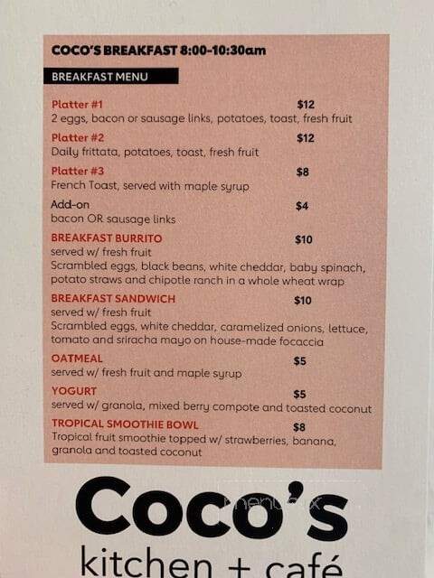 Coco's Kitchen and Cafe - Charleston, WV menu_pic