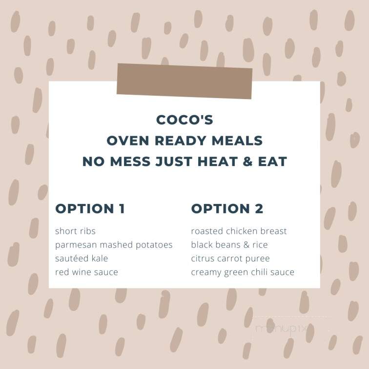 Coco's Kitchen and Cafe - Charleston, WV menu_pic