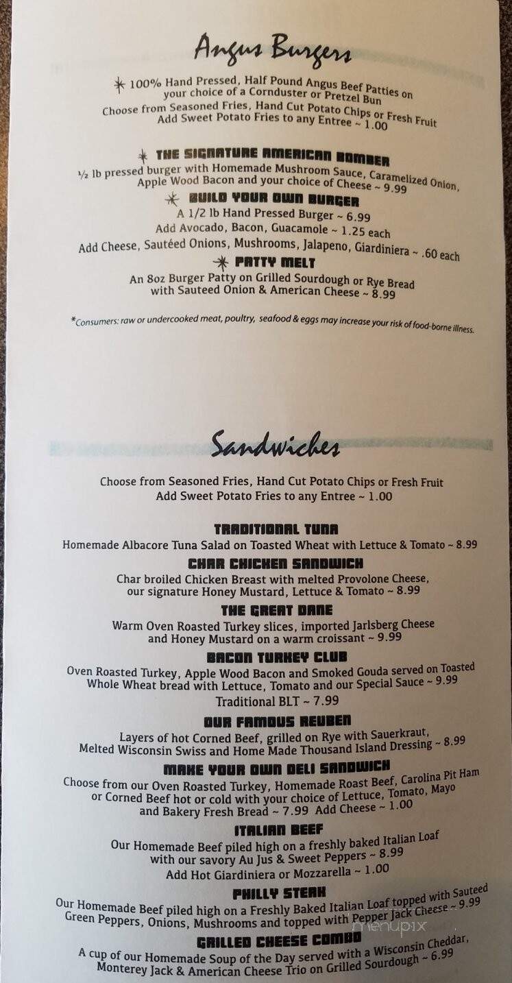 Cubby Hole - Richmond, IL menu_pic