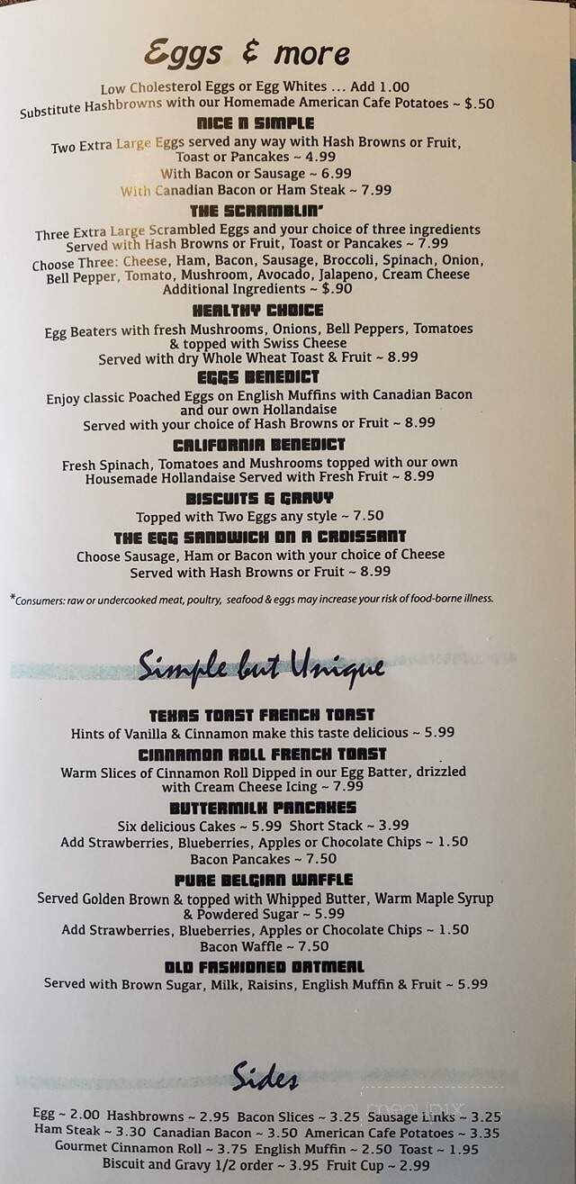 Cubby Hole - Richmond, IL menu_pic
