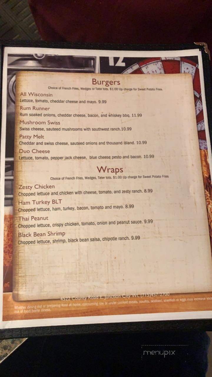 Dock of Dubay Bar & Grill - Junction City, WI menu_pic