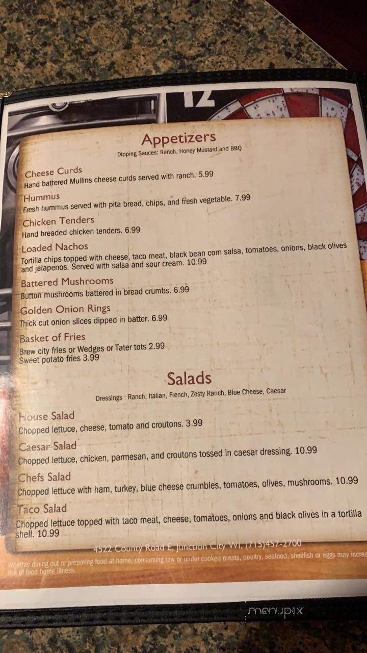 Dock of Dubay Bar & Grill - Junction City, WI menu_pic
