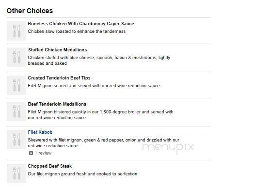Double Nickel Steak House - Lubbock, TX menu_pic