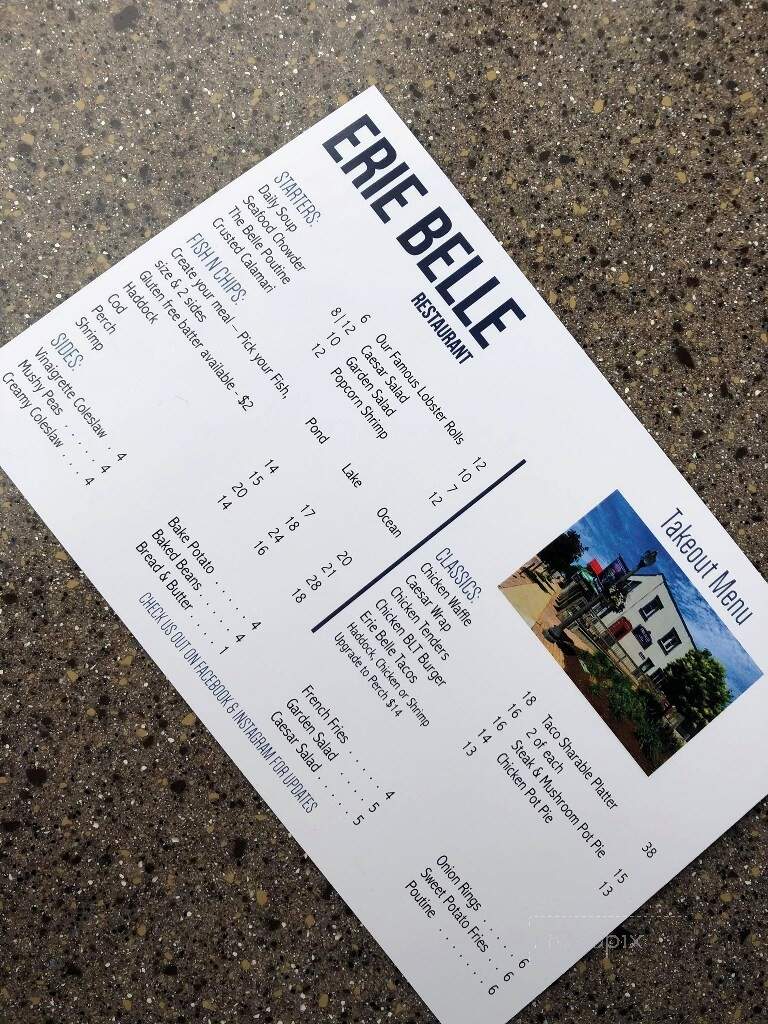 Erie Belle - Kincardine, ON menu_pic