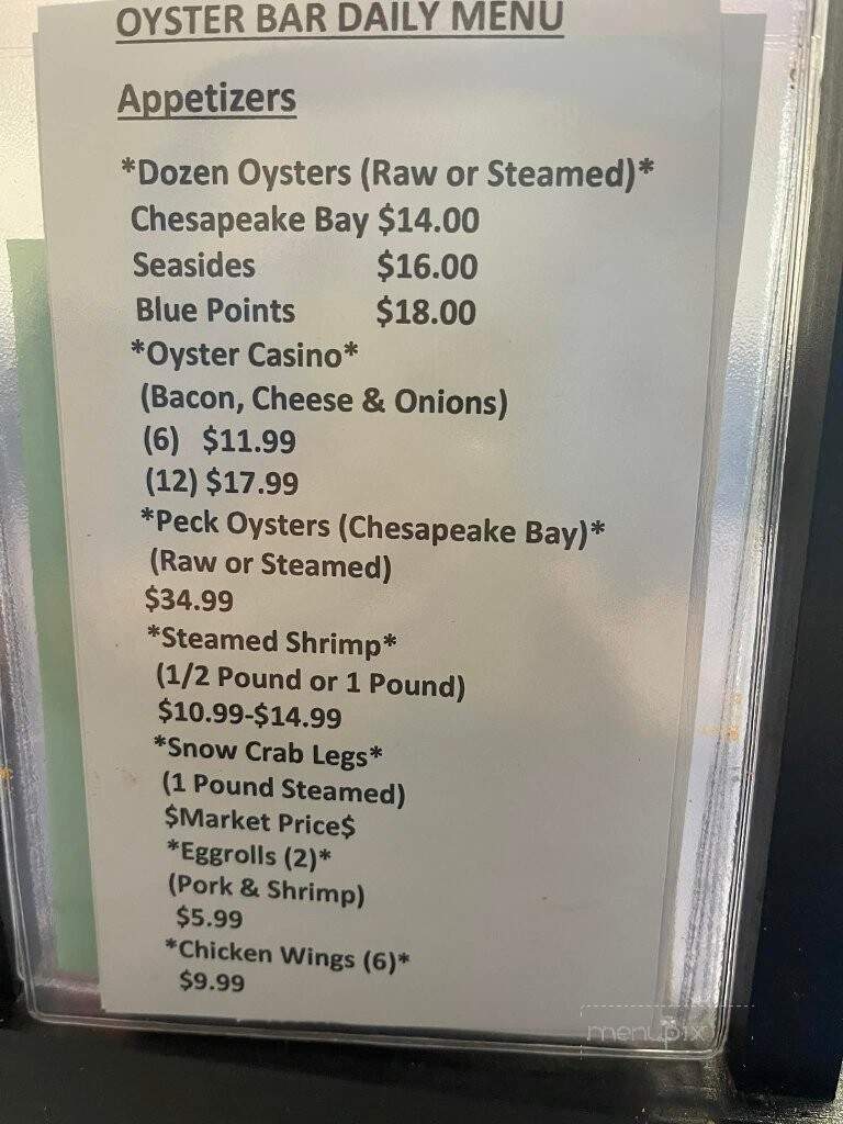 Frog Island Seafood - Barco, NC menu_pic