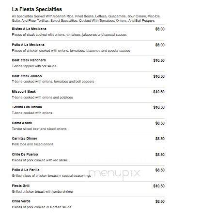 La Fiesta - Greenwood, AR menu_pic