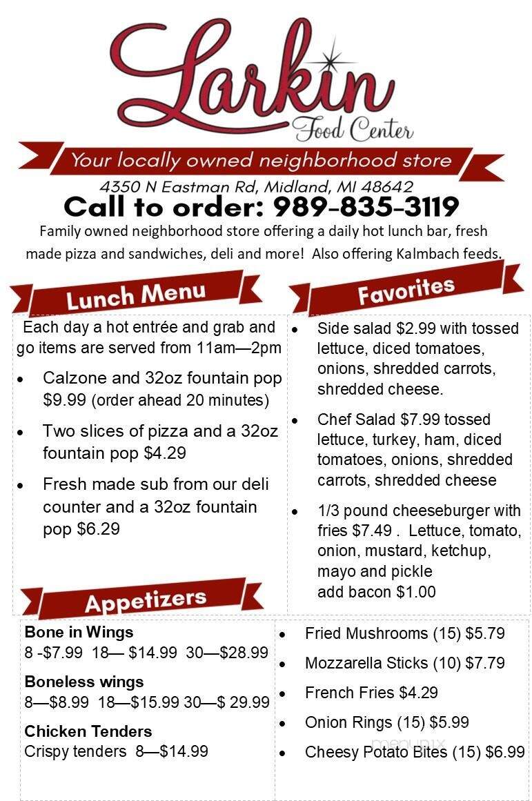 Larkin Food Center and Hardware - Midland, MI menu_pic