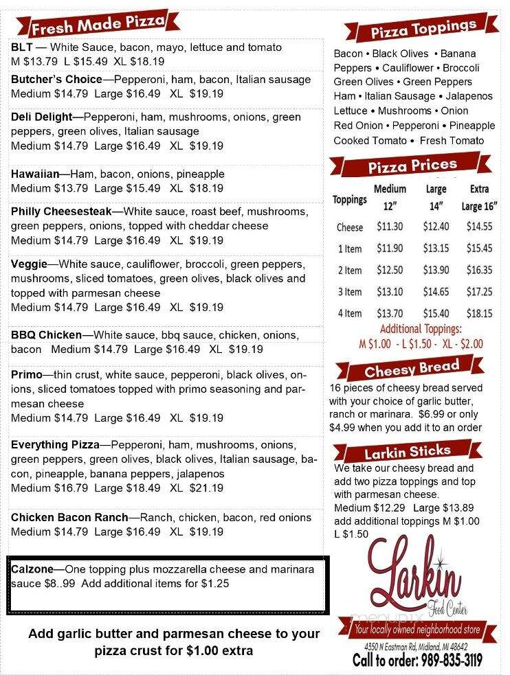Larkin Food Center and Hardware - Midland, MI menu_pic