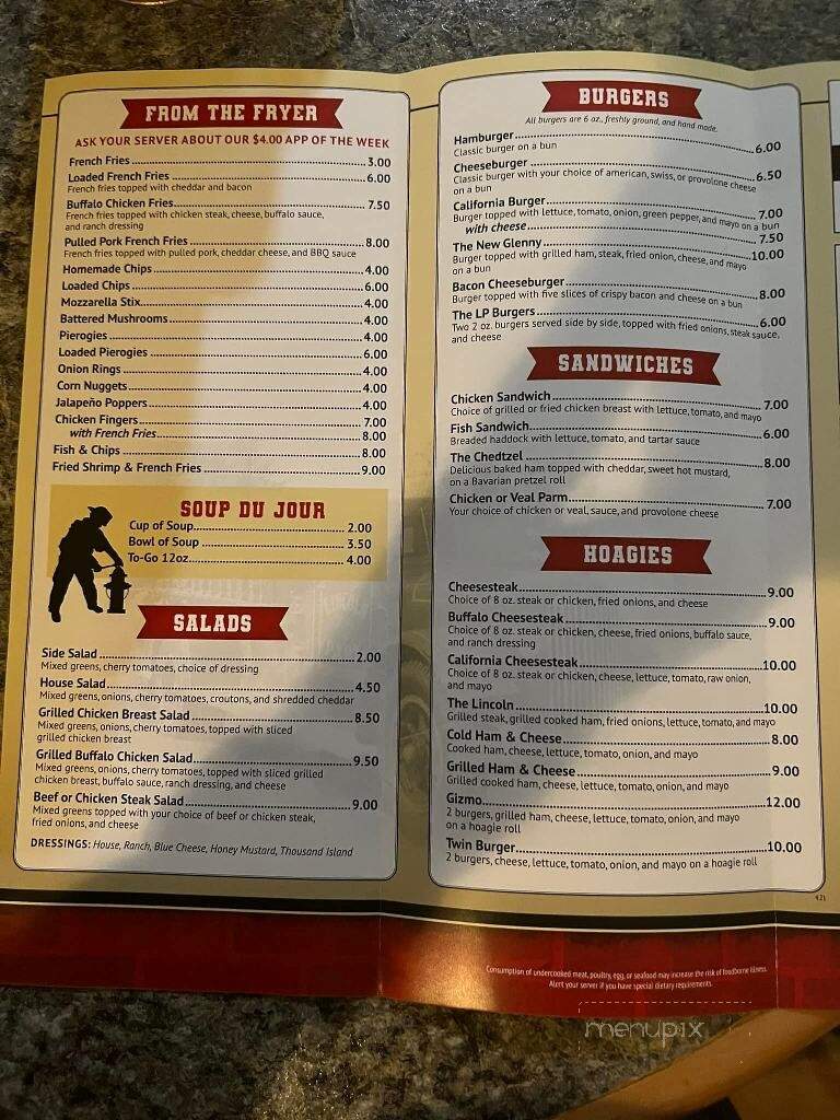 Lincoln Park Fire Co - Reading, PA menu_pic