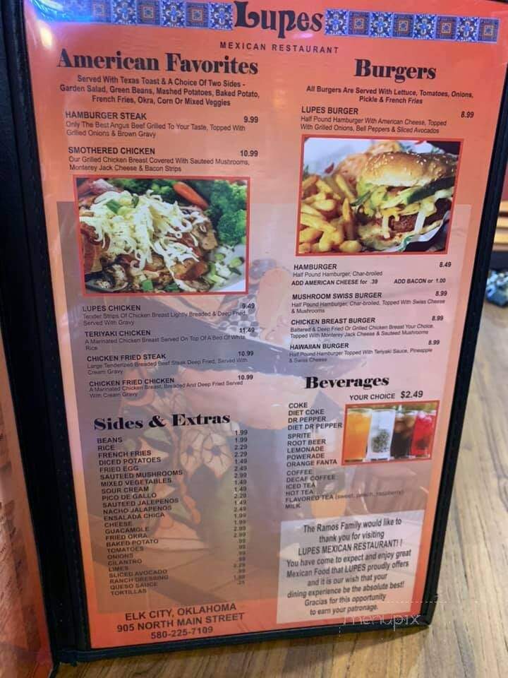 Lupe's Restaurant - Elk City, OK menu_pic