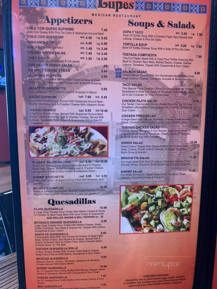 Lupe's Restaurant - Elk City, OK menu_pic