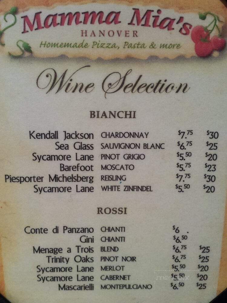 Mamma Mia's Pizza - Hanover, MA menu_pic