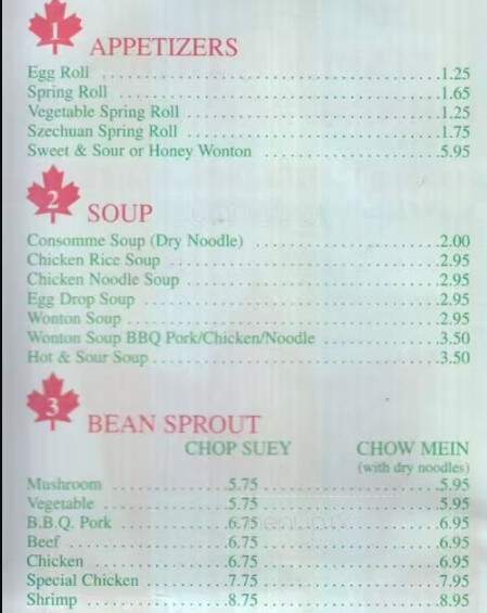 Maple Garden Chinese Restaurant - Vaughan, ON menu_pic