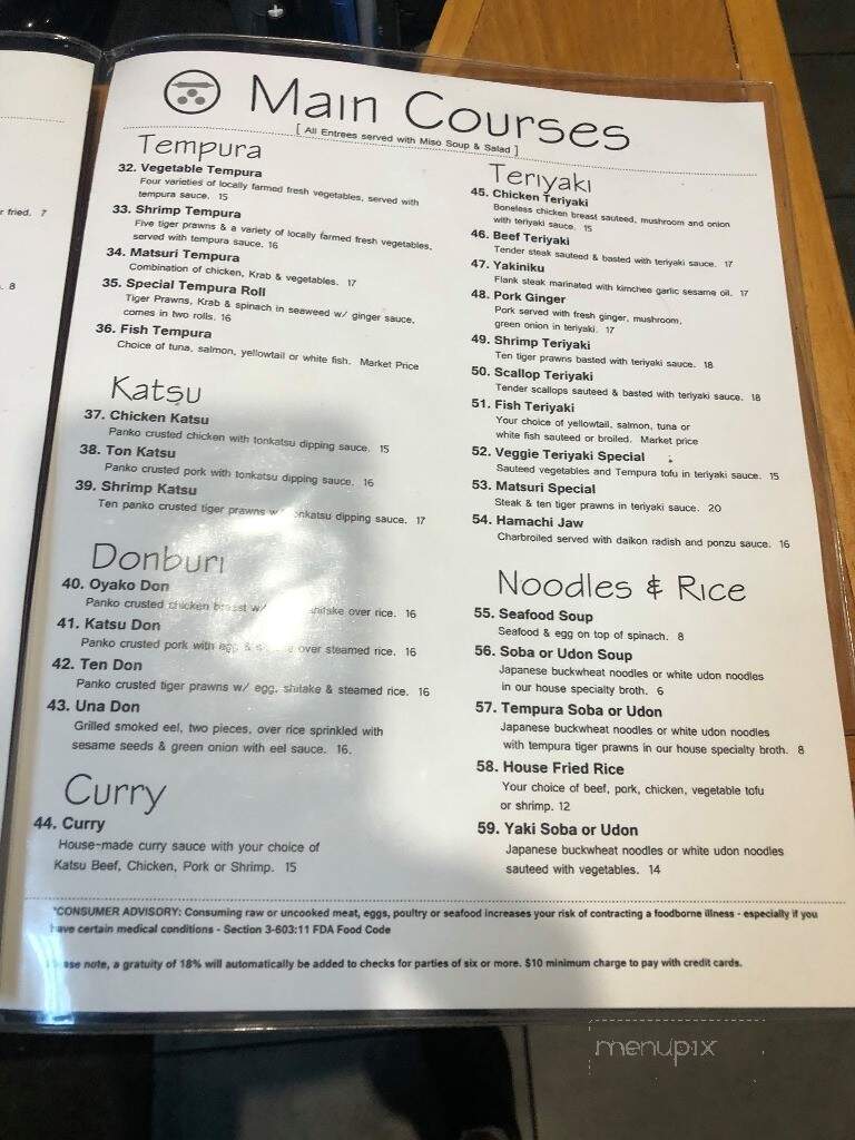 Sushi Matsuri Japanese Restaurant - Gainesville, FL menu_pic