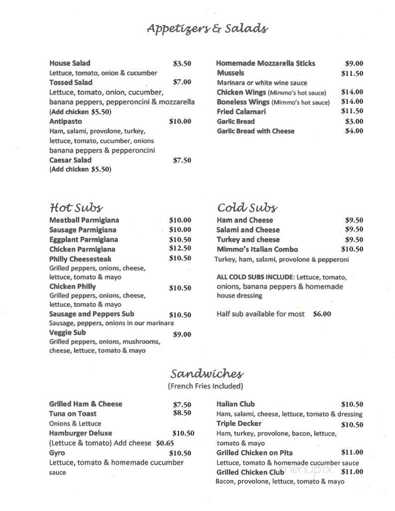 Mimmo's Pizza & Pasta - Goldsboro, NC menu_pic