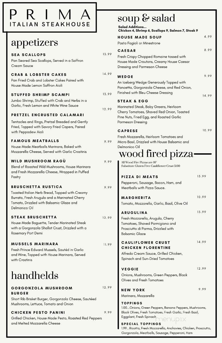Prima Italian Steakhouse - The Villages, FL menu_pic