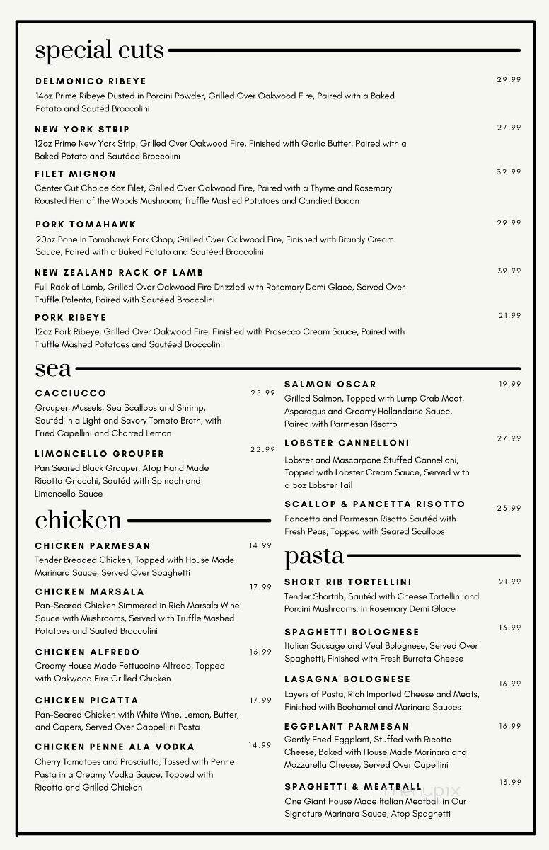 Prima Italian Steakhouse - The Villages, FL menu_pic