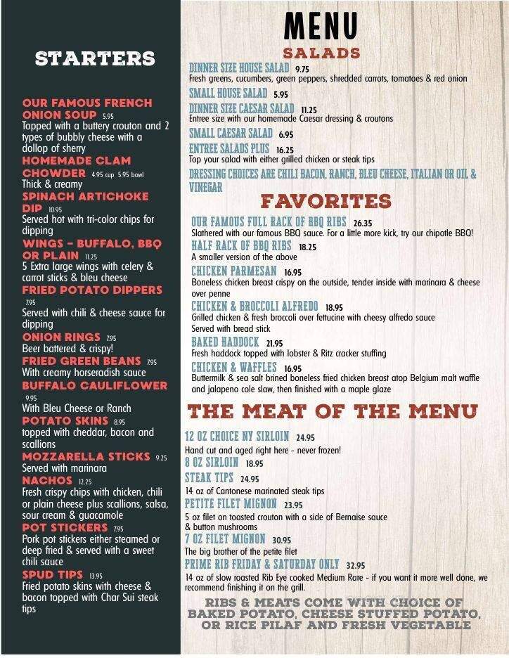 Red Parka Steakhouse & Pub - Glen, NH menu_pic