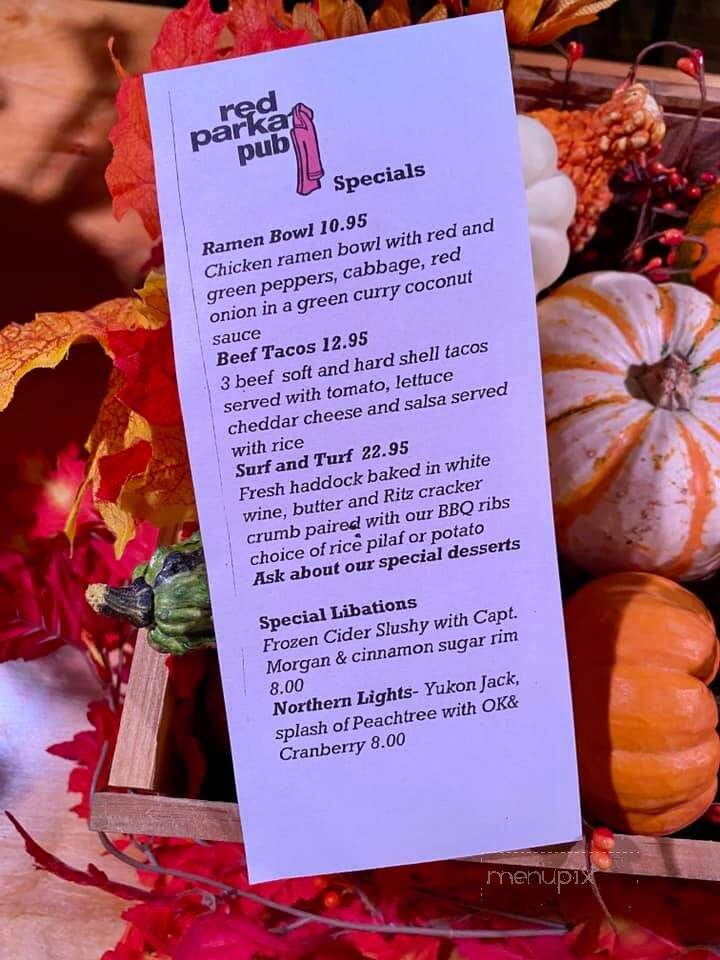 Red Parka Steakhouse & Pub - Glen, NH menu_pic