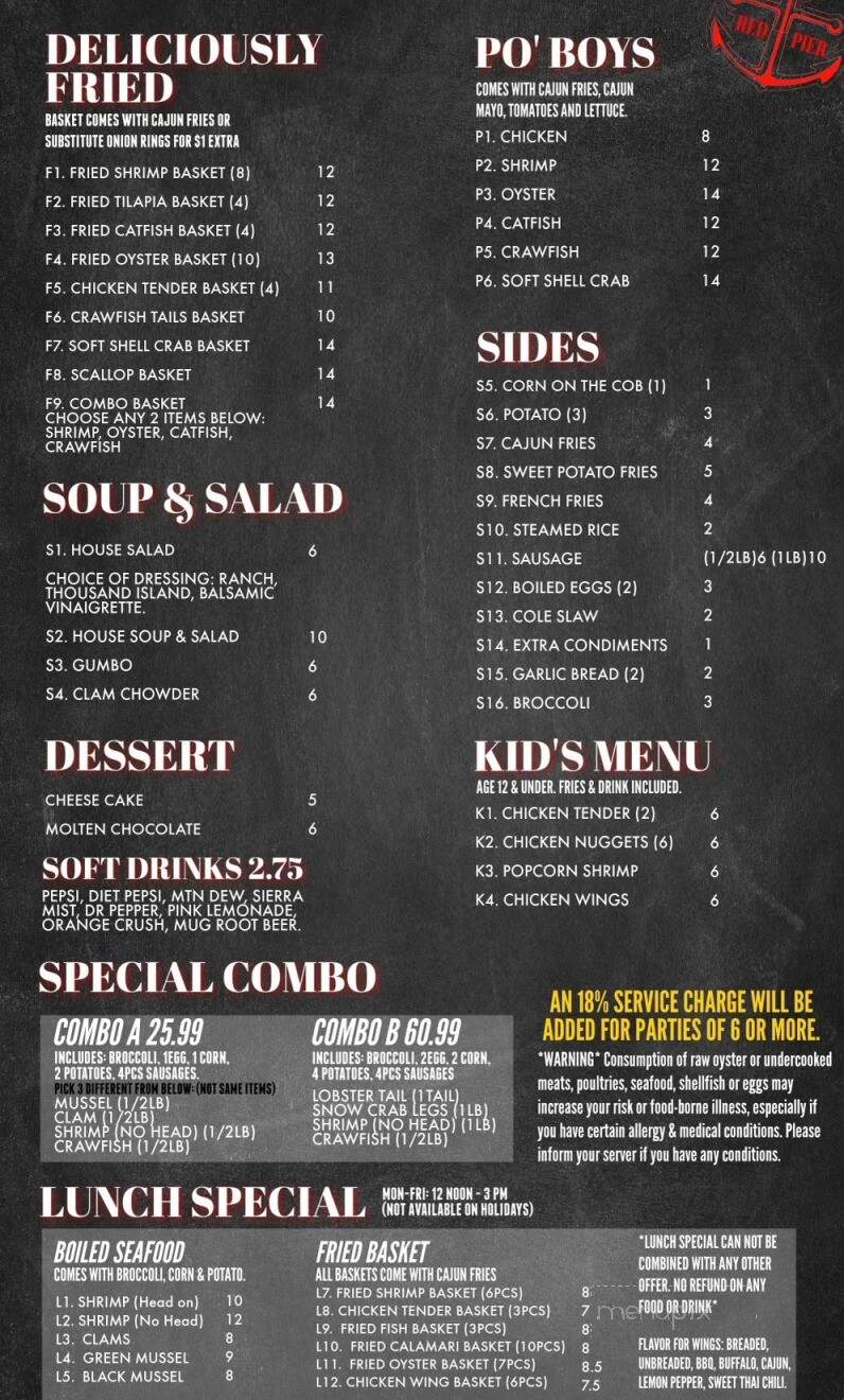 Red Pier Cajun Seafood & Bar - Memphis, TN menu_pic