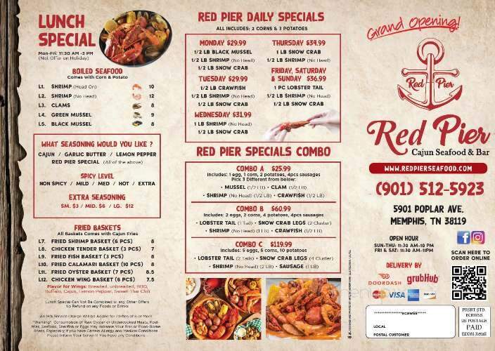 Red Pier Cajun Seafood & Bar - Memphis, TN menu_pic