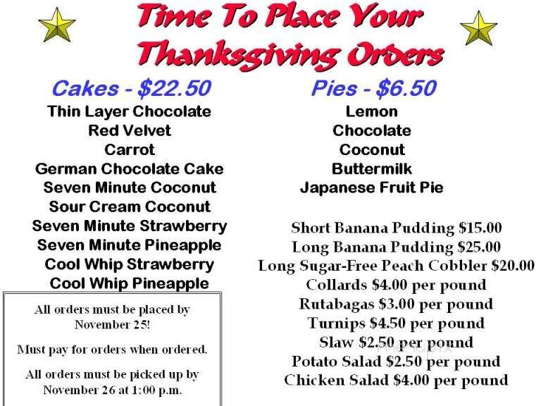 Robbins Nest - Selma, NC menu_pic