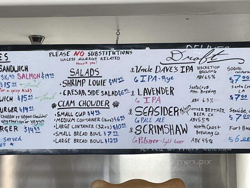 Sea Harvest Fish Market - Moss Landing, CA menu_pic
