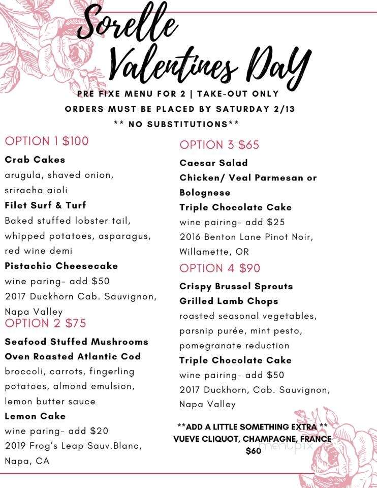 Sorelle Bar & Grill - Abington, MA menu_pic
