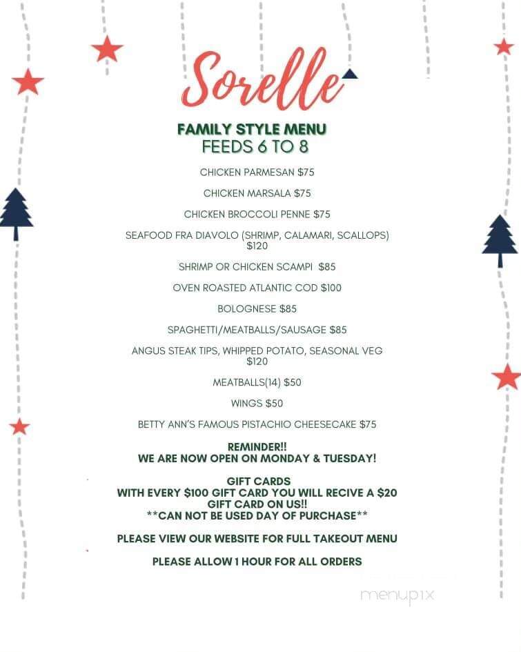 Sorelle Bar & Grill - Abington, MA menu_pic