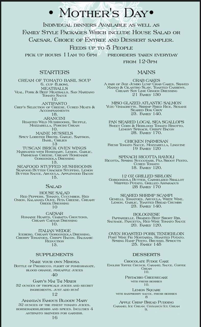 Sorelle Bar & Grill - Abington, MA menu_pic